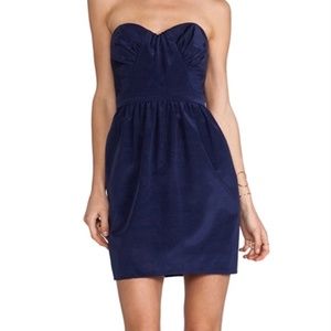 Shoshanna Strapless Navy Blue Sweetheart Neckline Size 2